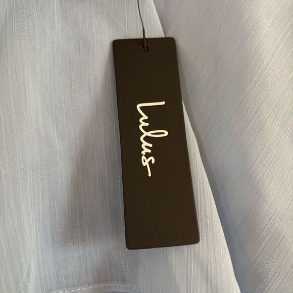 NWT Lulus Forever Enchanting Light Blue Dress with Slit, Size Medium - Picture 8 of 8